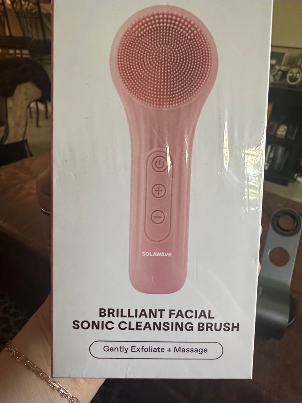 Solawave Pink Brilliant Facial Sonic Cleansing Brush - Exfoliating & Massaging
